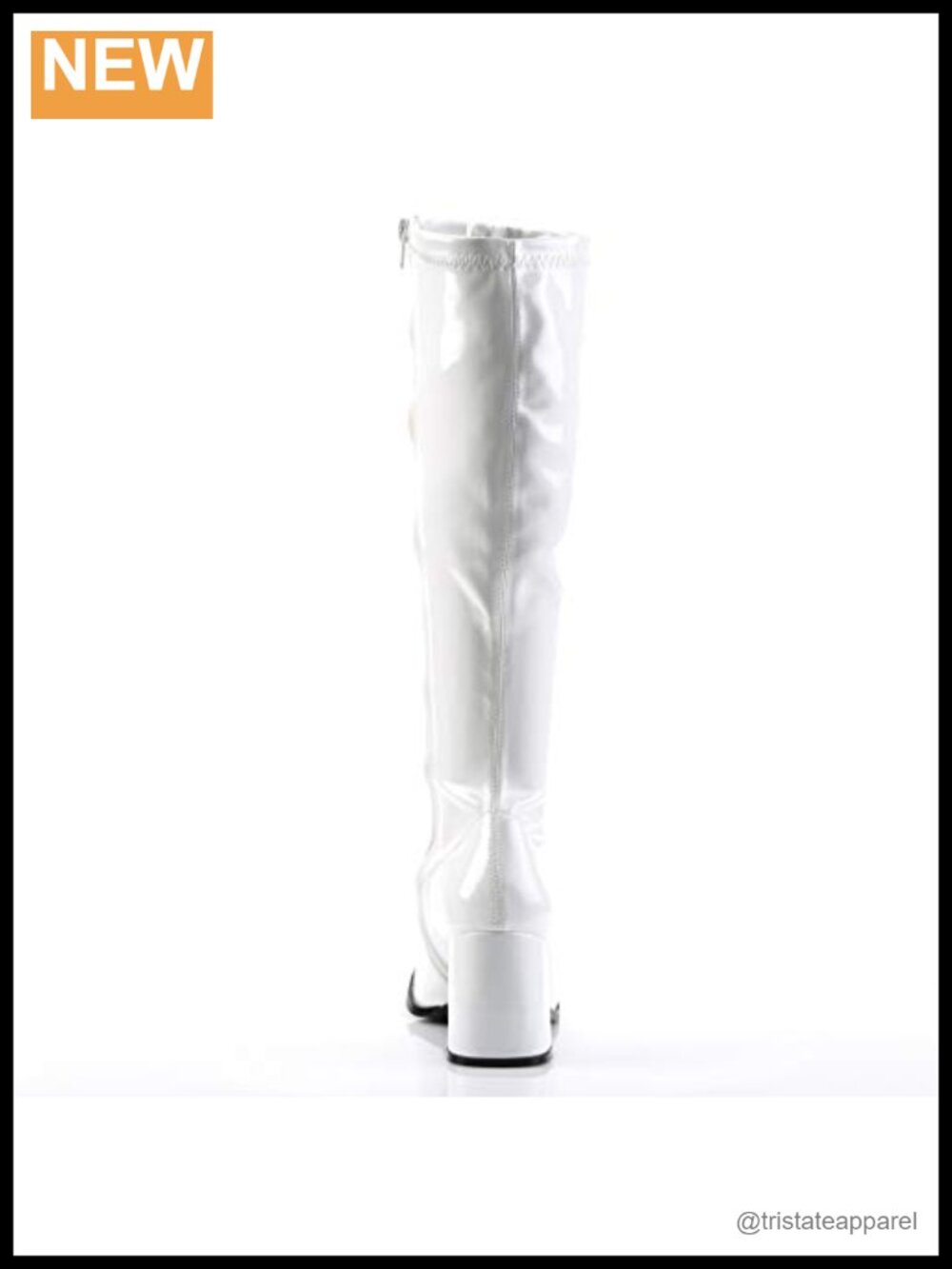 Knee High Boot Square Toe Block Heel Zip - Picture 4 of 5